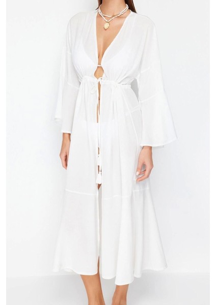 Moda Dokuma Oversize Kalıp Uzun Şal Yaka Standart Kol Shally Basic Düz Desen Kimono Kaftan