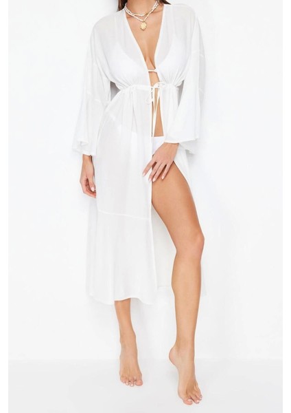 Moda Dokuma Oversize Kalıp Uzun Şal Yaka Standart Kol Shally Basic Düz Desen Kimono Kaftan