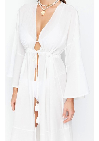 Moda Dokuma Oversize Kalıp Uzun Şal Yaka Standart Kol Shally Basic Düz Desen Kimono Kaftan