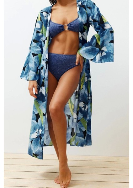 Moda Örme Regular Kalıp Uzun Kruvaze Standart Kol Vual Basic Çiçekli Desen Kimono Kaftan fiyatları