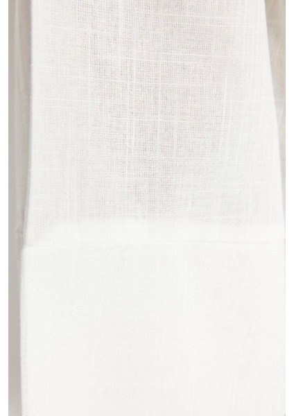 Moda Dokuma Rahat Kalıp Uzun Şal Yaka Standart Kol Flamlı Pamuk Basic Düz Desen Kimono Kaftan