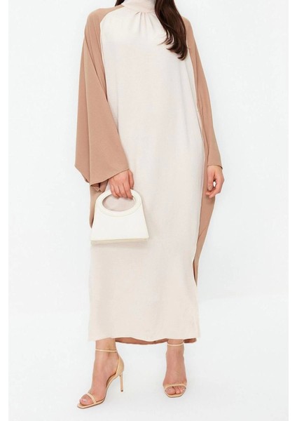 Moda Dokuma Rahat Kalıp Uzun Dik Yaka Reglan Kol Aerobin Basic Tesettür Giyim Kimono Kaftan fiyatları