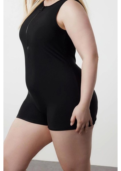 Büyük Beden Atma Kap Kolsuz Halter Yaka Siyah Halter Yaka Kolsuz Örme Mayo fiyatları