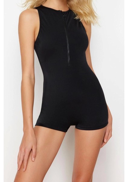 Kadın Moda Atma Kap Askılı Boxer Yaka Siyah Halter Yaka Şort Mayo fiyatları