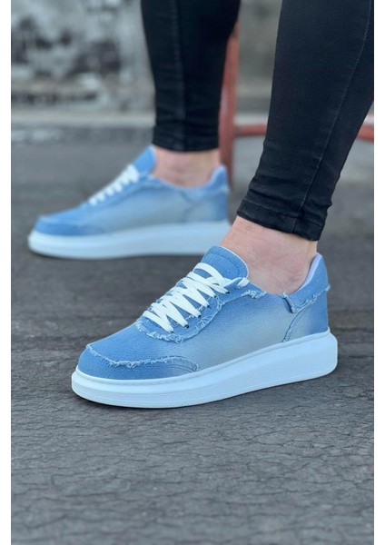 K&a KA018 Buz Mavi Kot Kumaş Erkek Casual Ayakkabı