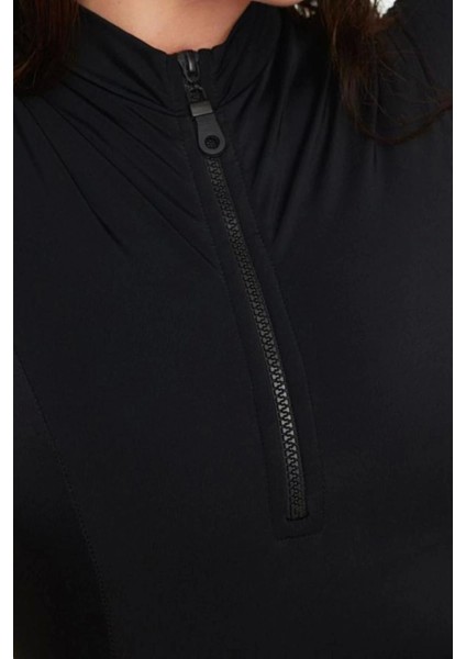 Kadın Moda Kapsız Uzun Brief Yaka Fuşya Sırt Dekolteli Uzun Kollu Regular Sörf Mayosu fiyatları