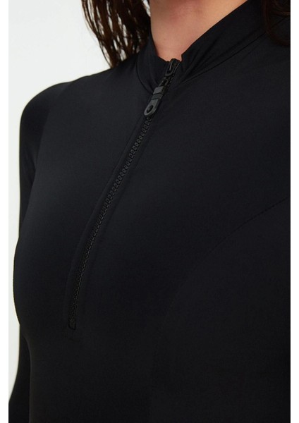 Kadın Moda Kapsız Uzun Brief Yaka Fuşya Sırt Dekolteli Uzun Kollu Regular Sörf Mayosu indirimleri