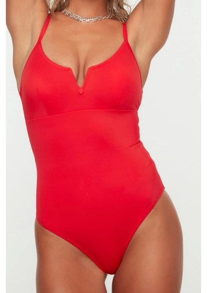 Kadın Moda Atma Kap Askılı Brazilian Yaka Kırmızı Regular Mayo modelleri