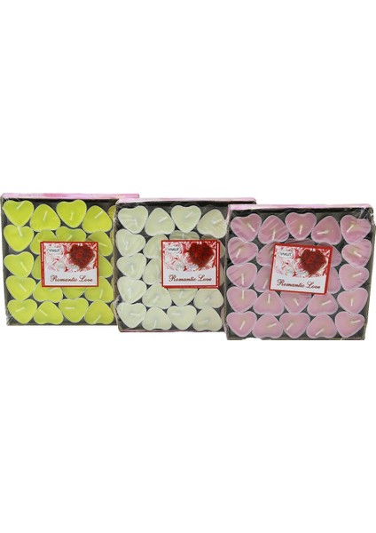 50 Pcs Beya Renkli - Kalpli Tea Lights Mum (4767) - MCT8832-5906