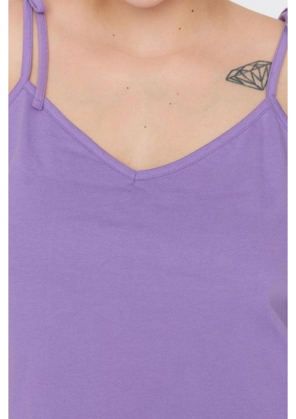 Tarz Rahat Büyük Beden Uzun Kollu Geniş Paça Fırfır Detaylı Askılı Örme Pijama Takımı fırsatları