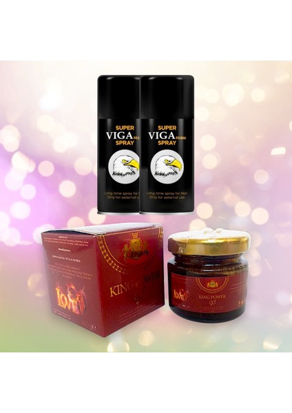 2 Kutu Orijinal 50000 Erkeklere Özel Uzun Etkili Sprey+Orjinal King Power Ballı Bıtkısel Karışım Macun 40 gr