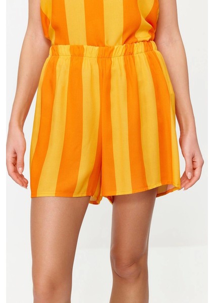 Tarz Rahat Kolsuz Kol Boru Paça Çizgili Ip Viskon Dokuma Pijama Takımı fırsatları