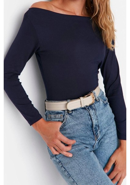 Moda Kayık Yaka Örme Slim Düz Desen Casual Günlük Regular Uzun Kol Bluz fiyatları