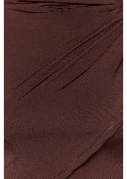 Moda Dik Yaka Örme Slim Düz Desen Şık Gece Crop Uzun Kol Bluz fırsatları