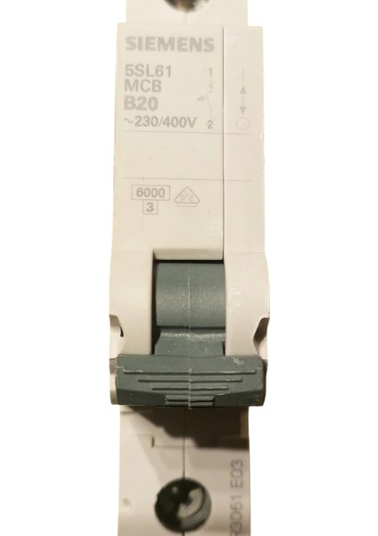5Sl6120-6Ya 20A 1 Kutup 6Ka 230400V B Tipi Otomatik Sigor