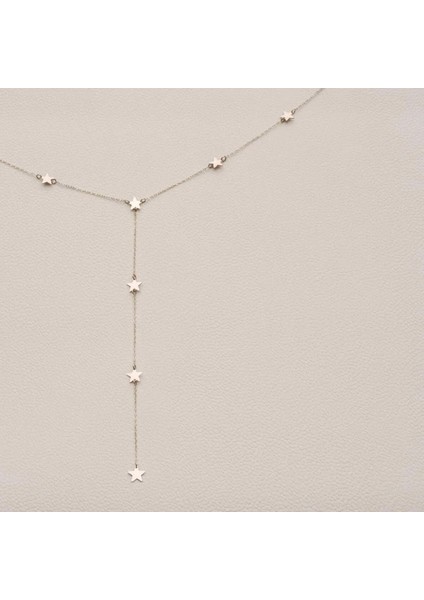 14 Ayar Altın Kolye Y Model 12 Yıldızlı modelleri