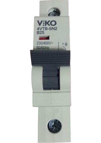 25 Amper B Tipi Otomatik Sigorta 4V11 1525-SN2 4.5ka 1p B 25A