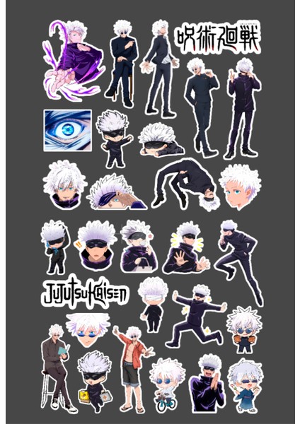 Satoru Gojo- Jujutsu Kaisen Anime Çıkartması 2 Li Etiket Seti
