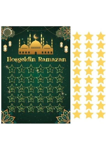 Ramazan Ayı Oruç Takvimi Yeşil Renk