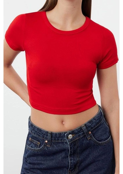 Moda 2li Paket Crop Yumuşak Esnek Rahat Örme Bluz modelleri