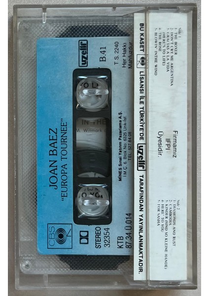 Joan Baez - Europa Tournee (1987 Kaset) fiyatları