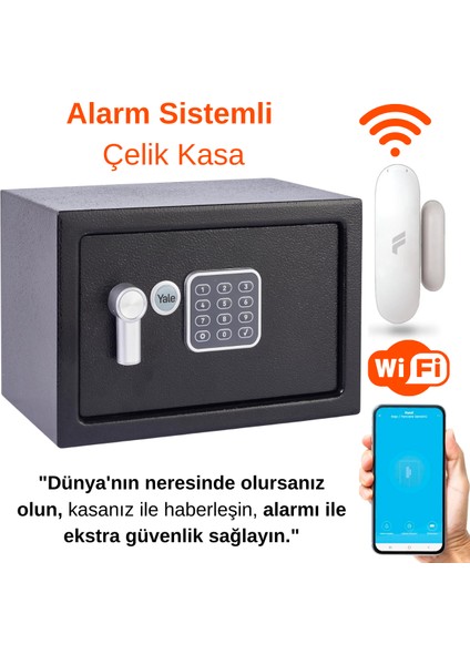 Yale Wi-Fi Alarmlı Dijital Küçük Boy Kollu Kasa - YEC/200/DB1 fiyatları