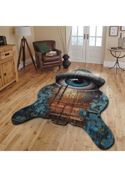 Dekoratif, 3D Baskılı Özel Tasarım, Lazer Kesim, Ince, Kaymaz Taban Halı 86