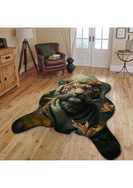 Dekoratif, 3D Baskılı Özel Tasarım, Lazer Kesim, Ince, Kaymaz Taban Halı 87