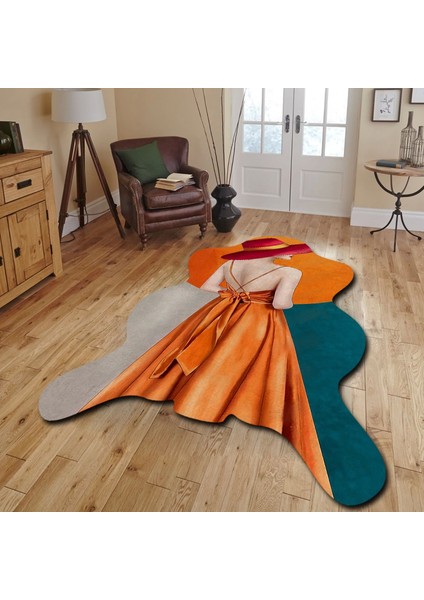 Dekoratif, 3D Baskılı Özel Tasarım, Lazer Kesim, Ince, Kaymaz Taban Halı 89