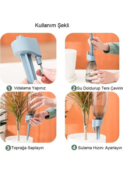 Otomatik Ayarlı 3 Adet Sulama Saksı Çiçek Su Damlatıcı Zamanlama Sulama Kabı