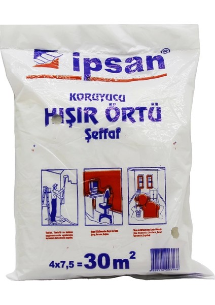 30-M2 = 4x7.5 mt Hışır Şeffaf Koruyucu Örtü