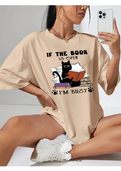 Kadın / Kız Toprak Oversize T-Shirt If The Book Baskılı