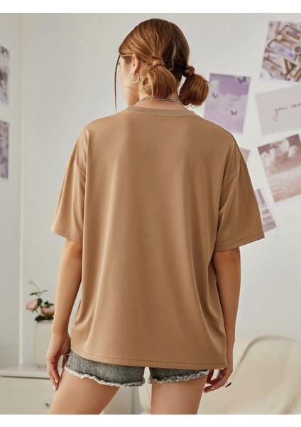 Kadın / Kız Toprak Oversize T-Shirt Beauty Ferent Baskılı fiyatları