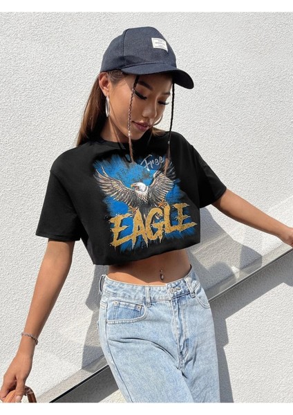 Kadın / Kız Crop Eagle Baskılı fiyatları