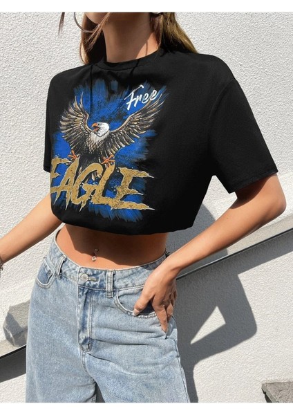 Kadın / Kız Crop Eagle Baskılı fırsatları