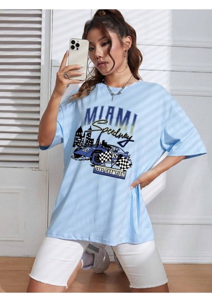 Kadın / Kız Baskılı Oversize T-Shirt Salaş Boyfirend fiyatları