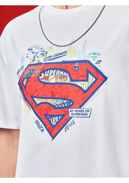 Süperman Baskılı Oversize Erkek T-Shirt Salaş Boyfirend