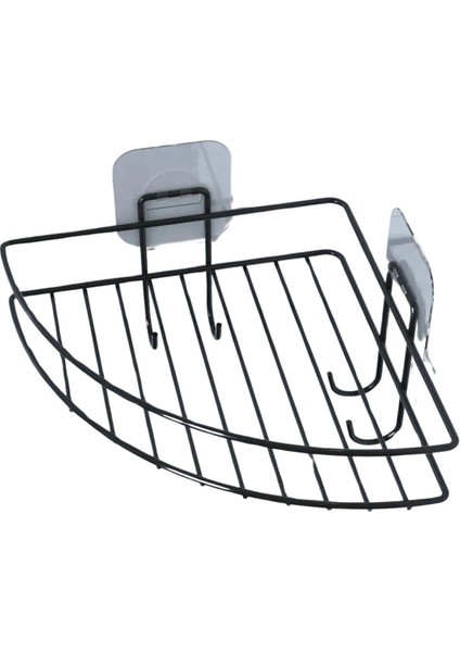 Buffer® Yapışkanlı Banyo Köşeliği Kancalı Köşe Rafı Duş Şampuanlık Duvar Düzenleyici Organizer Raf