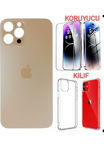Apple iPhone 11 Pro Arka Kapak Pil Kapağı +Kılıf+Kırılmaz Gold Renk