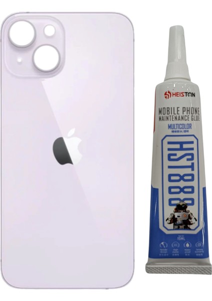 Apple iPhone 14 Arka Kapak Pil Kapağı + Yapıştırıcı Lila Renk