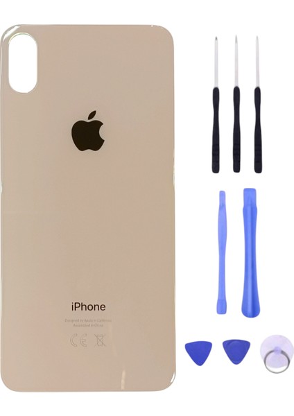 Apple iPhone Xs Max Arka Kapak Pil Kapağı +Tamir Seti Gold Renk