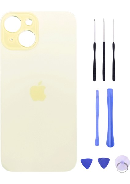 Apple iPhone 15ARKA Kapak Pil Kapağı +Tamir Seti Sarı Renk