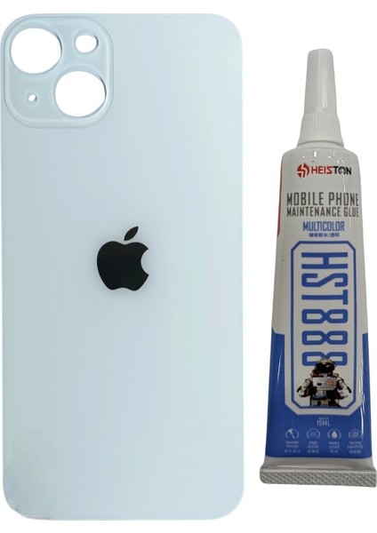Apple iPhone 13 Mini Arka Kapak Pil Kapağı + Yapıştırıcı Beyaz Renk