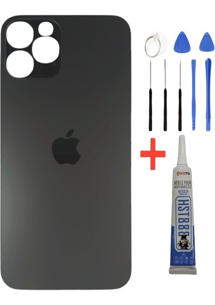 Apple iPhone 13 Pro Arka Kapak Pil Kapağı +Tamir Seti ve Yapıştırıcı Siyah Renk