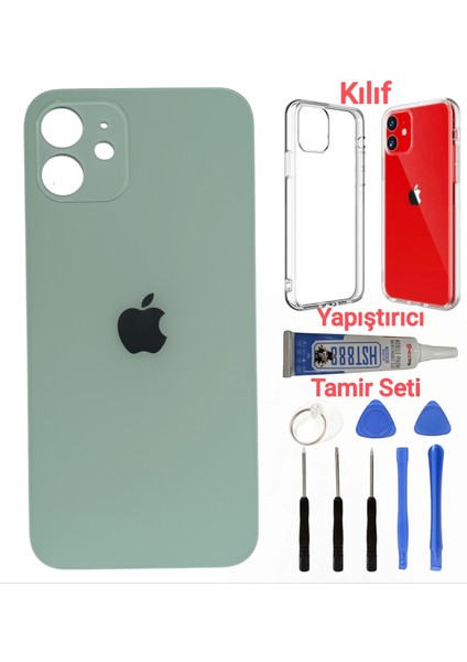 Apple iPhone 11 Arka Kapak Pil Kapağı + Yapıştırıcı+Kılıf+Tamir Seti Beyaz Renk