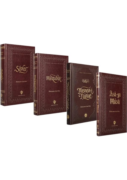 Risale-i Nur Seti 4 Kitap Asa-yı Musa - Sözler - Mektubat Mesnevi-i Nuriye (Büyük Boy) - Bediüzzaman Said Nursi