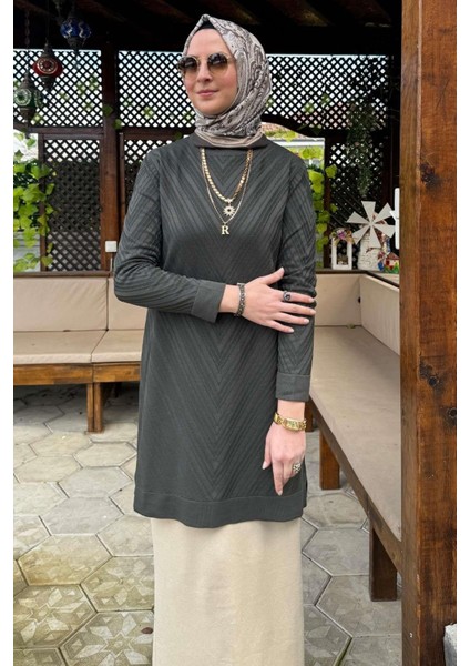 Damla Triko Tunik Haki