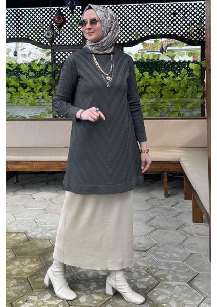 Damla Triko Tunik Haki
