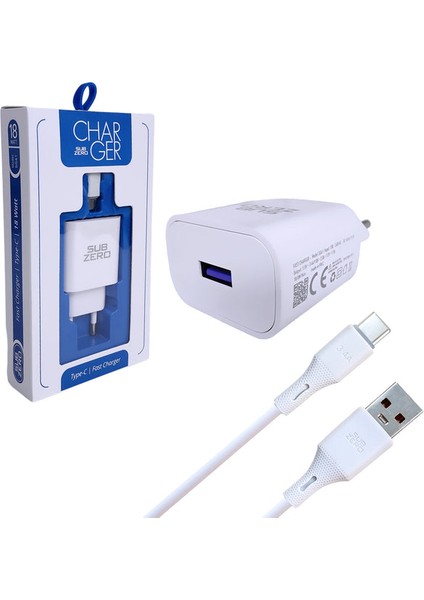 Vivo Y38 Uyumlu Uyumlu 18W 3.4A Qualcomm Turbo Hızlı Type-C Şarj Aleti (Orginal Subzero)