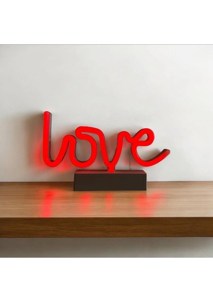 Kırmızı Neon Işıklı Gece Lambası